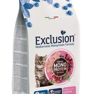 Exclusion Monoprotein Tavuklu Narlı ve Yaban Mersinli Düşük Tahıllı Yavru Kedi Maması 12kg