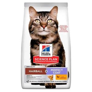 Hill's Hairball Perfect Coat Tüy Yumağı Önleyici Tavuklu Yetişkin Kedi Maması 1