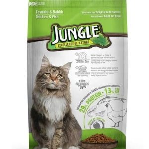 Jungle Tavuklu ve Balıklı Yetişkin Kedi Maması 15 kg