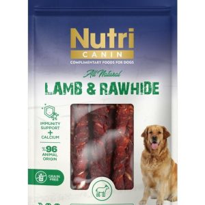 Nutri Canin Rawhide Kuzu Eti Sarılı Kemik Köpek Ödülü 80 Gr
