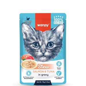 Wanpy Stew Pouch Ton Balıklı Somonlu Yaş Kedi Maması 70g