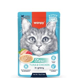 Wanpy Stew Pouch Ton Balıklı Tavuklu Yaş Kedi Maması 70g