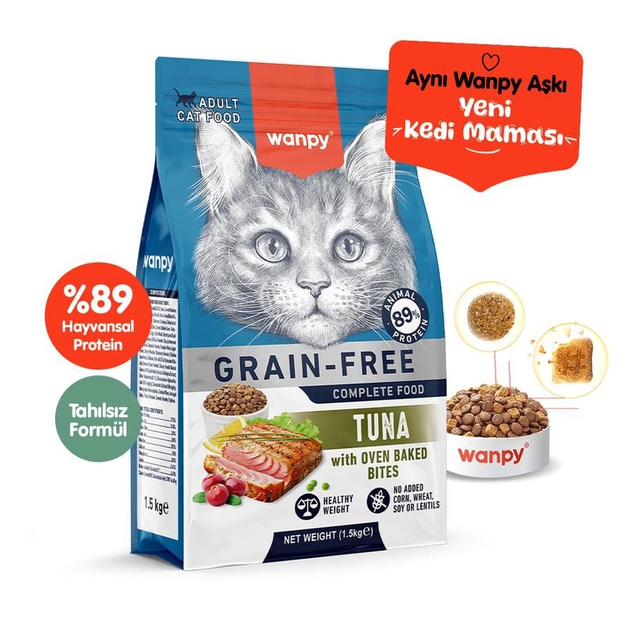 Wanpy Tahılsız Ton Balıklı Yetişkin Kedi Maması 1